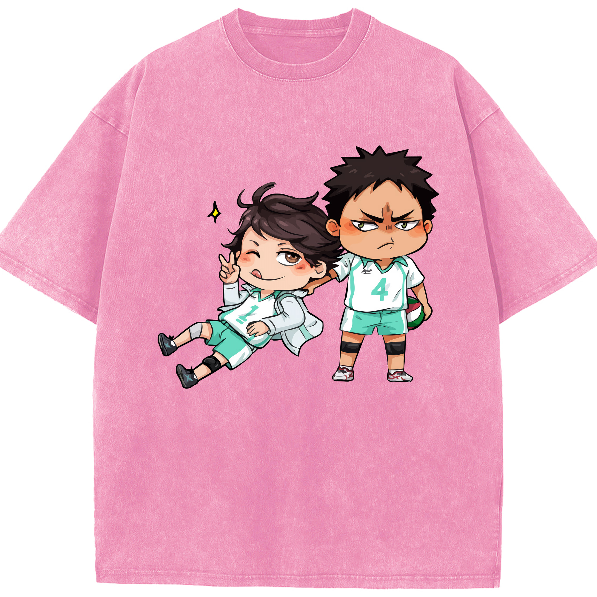 （画像用） ハイキュー!! Haikyu!! 綿100% ヴィンテージ風 半袖Tシャツ（フロントプリント）